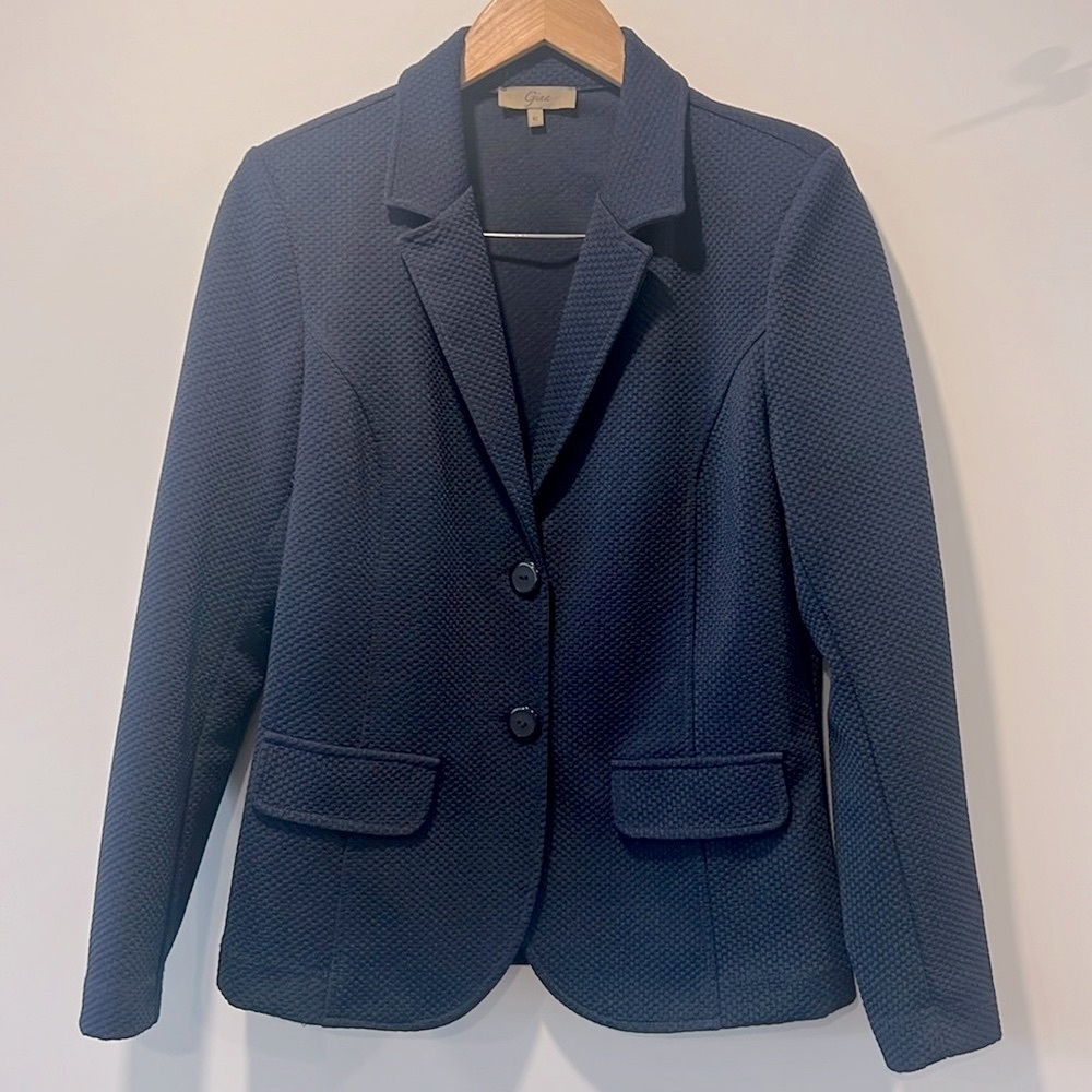 Stretchy Navy Blue Blazer - L